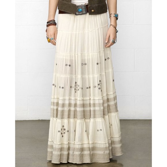 RALPH LAUREN Embellished Cream Maxi Skirt RRP$189 - Picture 3 of 8